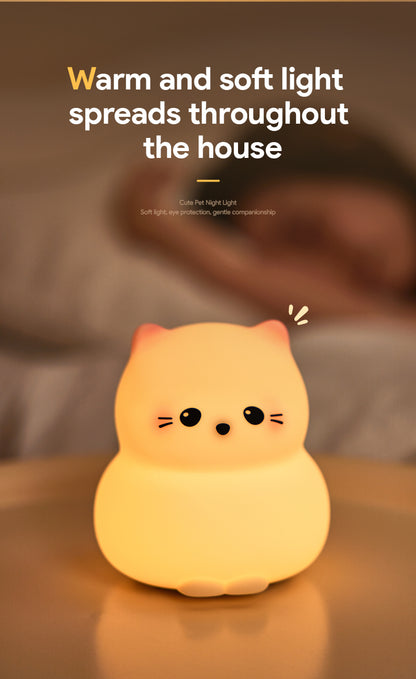 White Cat Night-protecter Night Table Lamp