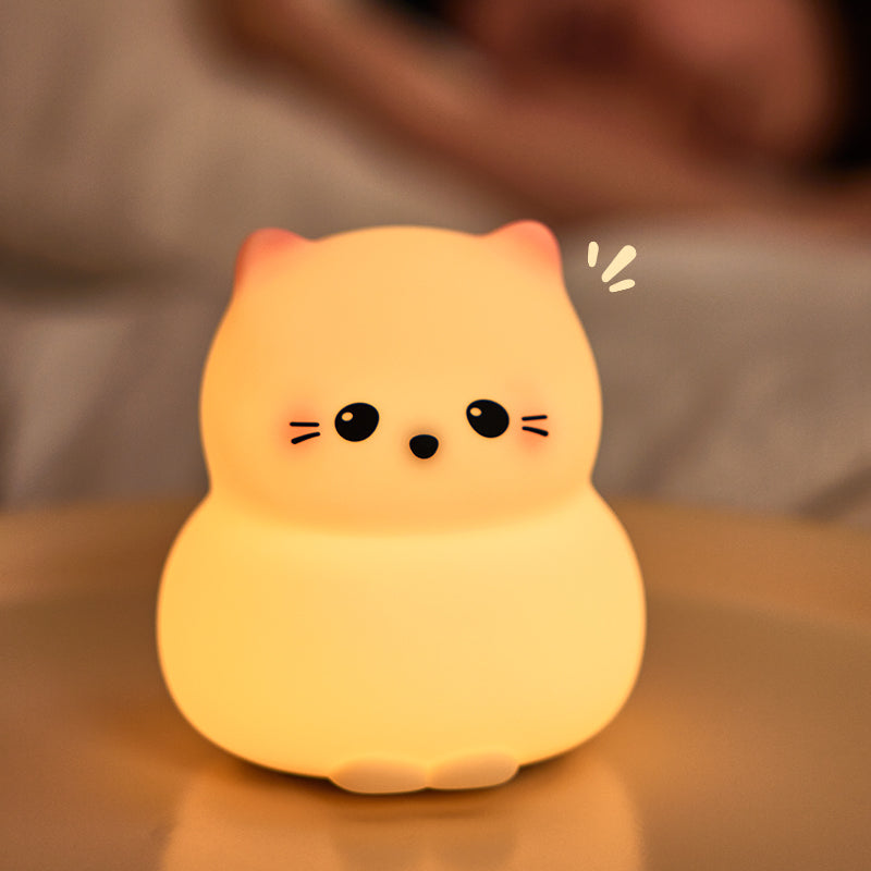 White Cat Night-protecter Night Table Lamp